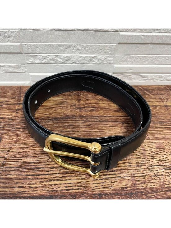 Celine Leather Carriage Logo Gold Belt Black main image 10